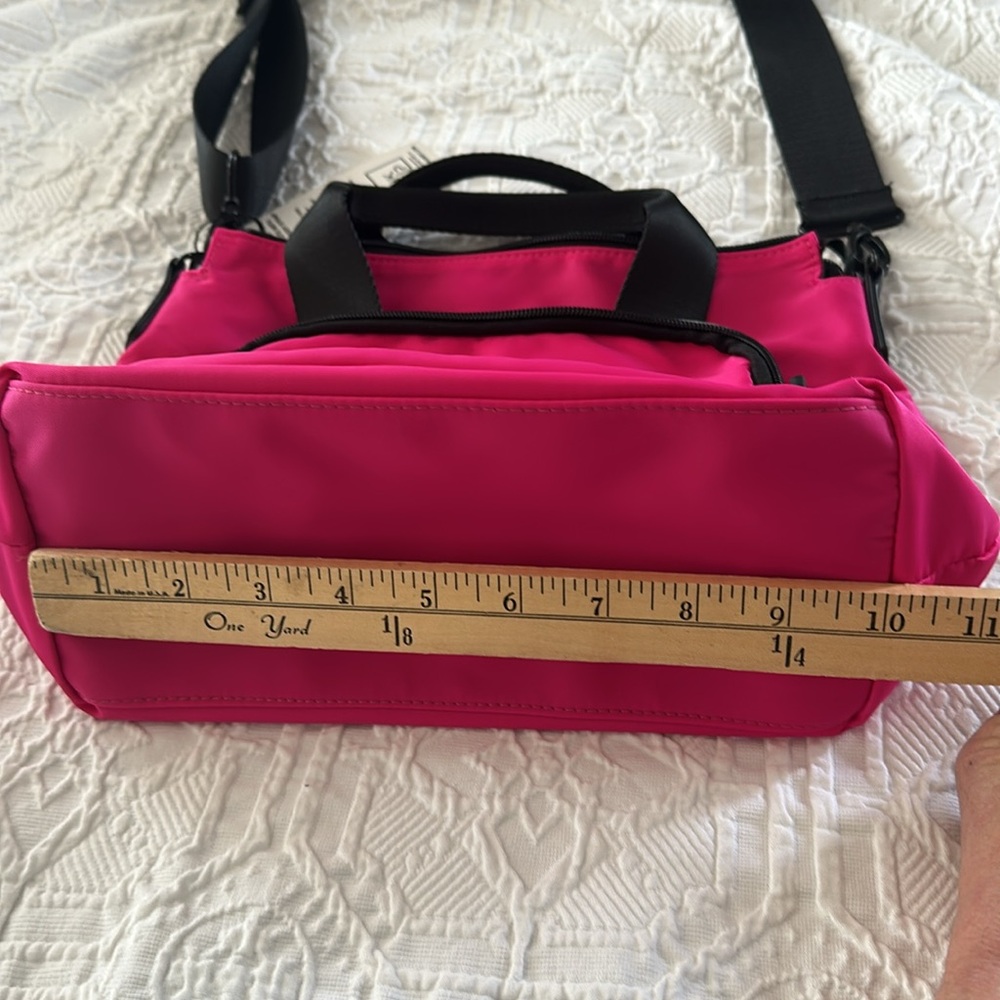 NWT IHKWIP Nylon Mini Tote w/ Crossbody Strap Magenta - Picture 6 of 6